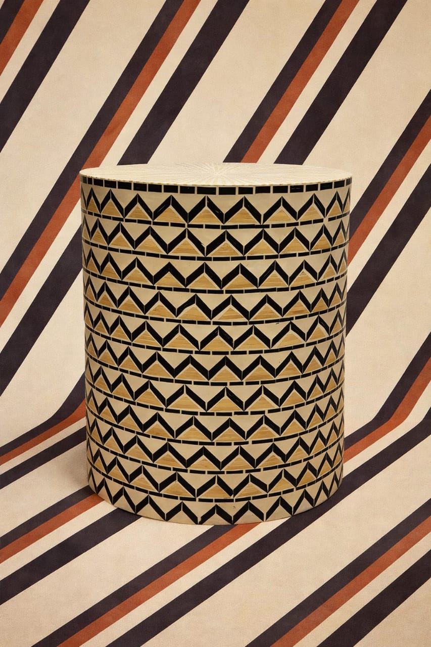 Banqueta Geométrica Bege