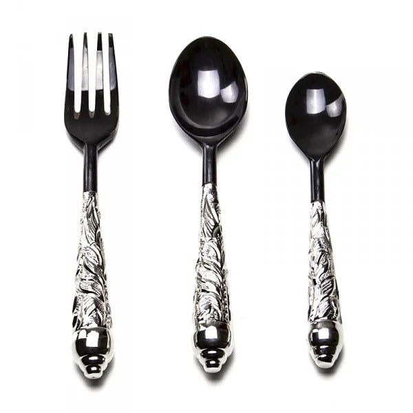 Conjunto De 3 Talheres em Chifre E Metal