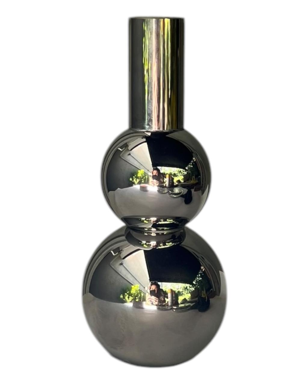 Castiçal Em Cristal Cromado