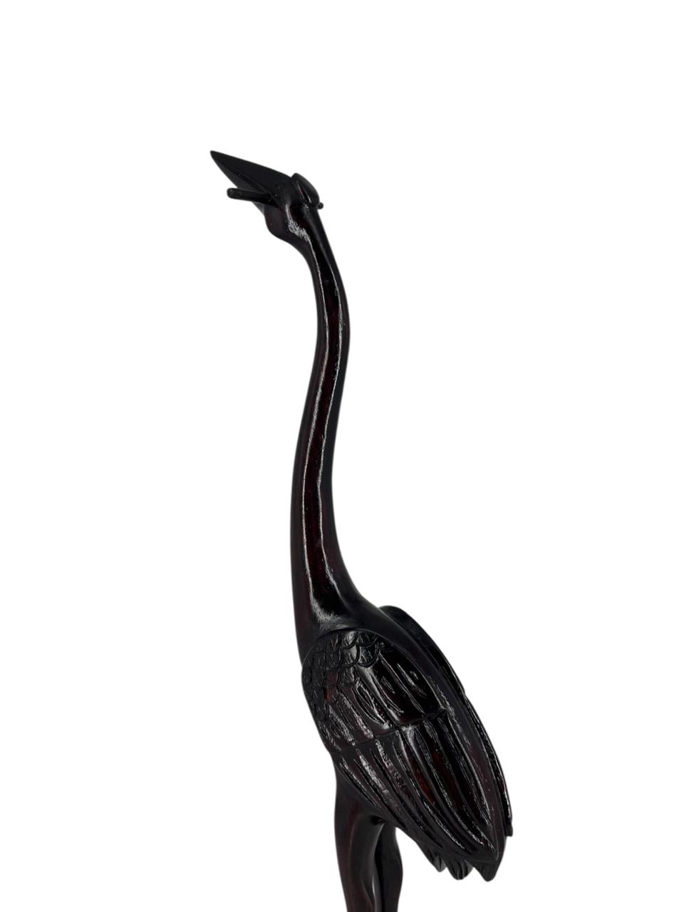 Escultura Oriental Garça Sobre Tartaruga