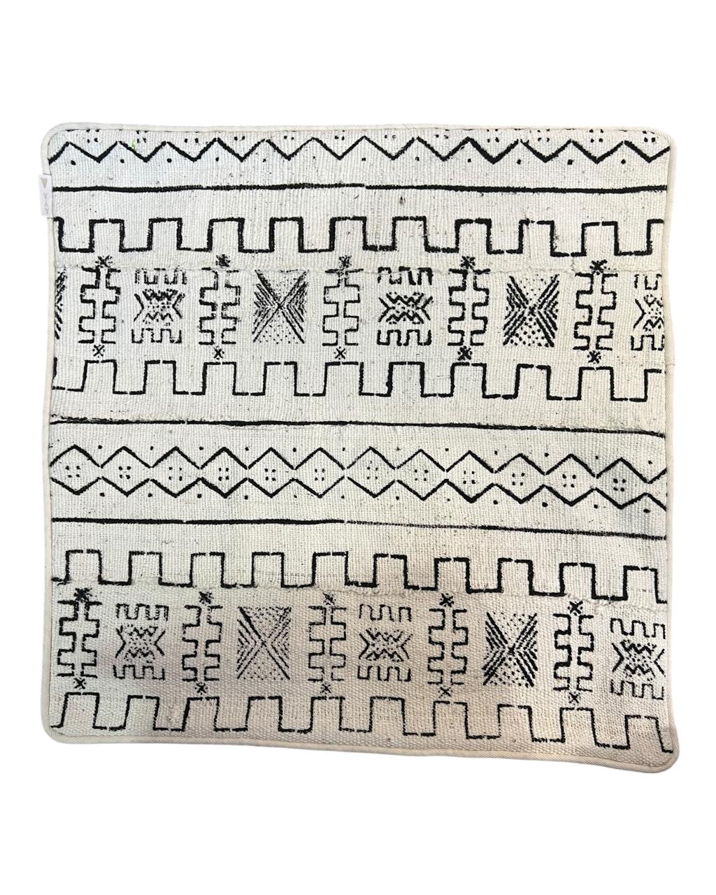 Almofada Bogolan Burkina Faso 32 Branco 50x50