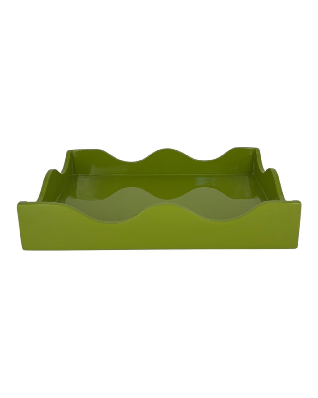 Bandeja Em Laca Wave Retangular M Verde