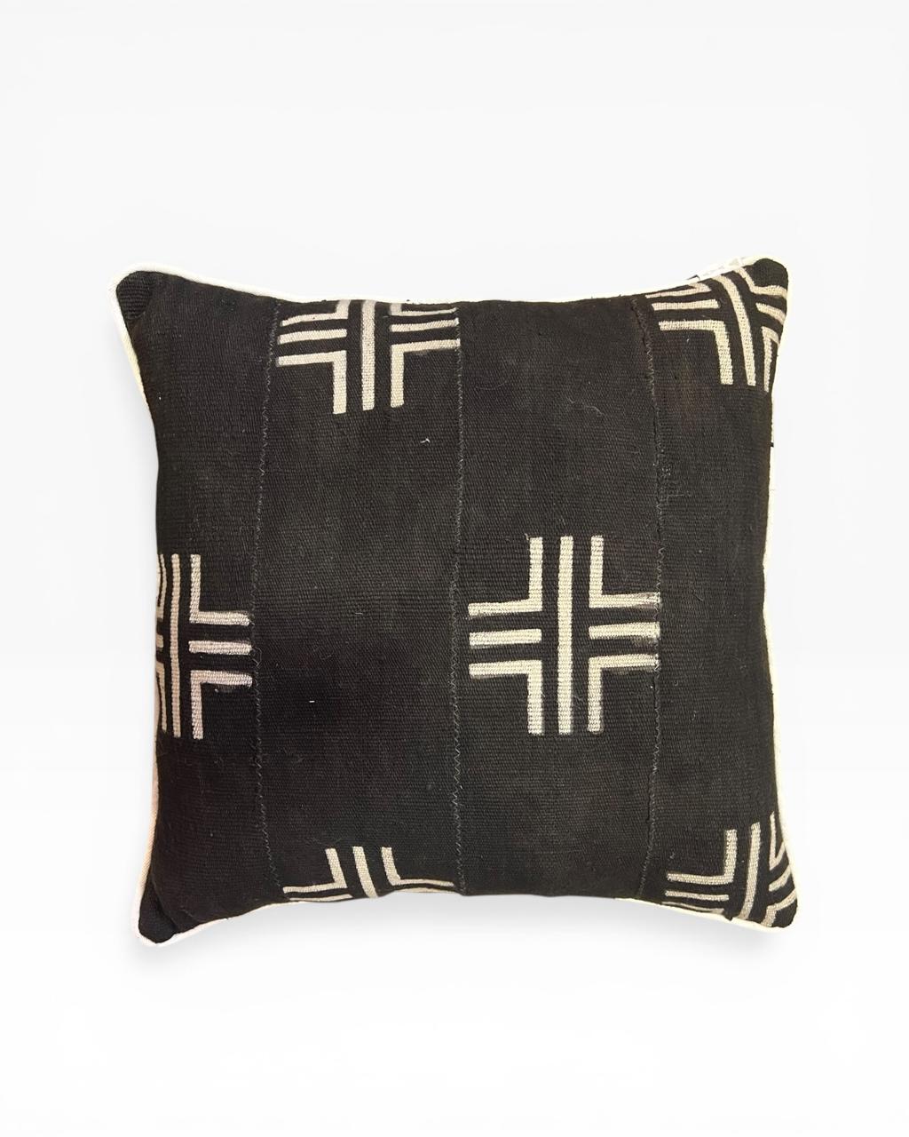 Almofada Bogolan Burkina Faso 21 Preto 50x50