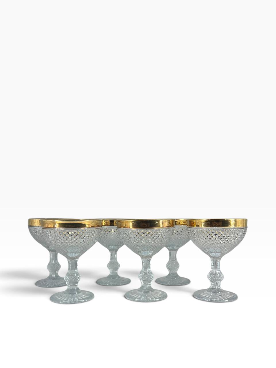 Jogo de 6 Taças Champagne Ouro