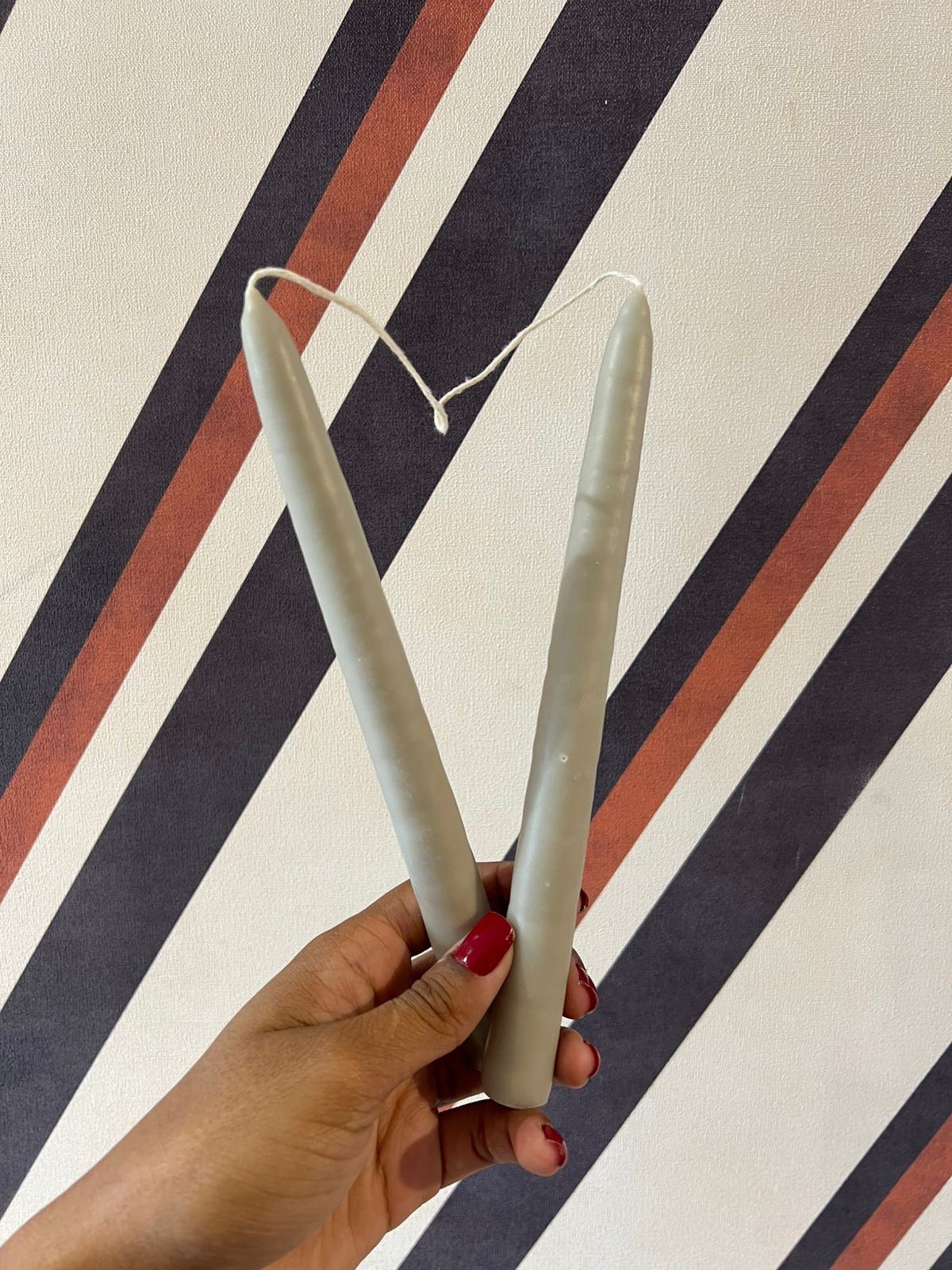 Par de Velas Bastão Cinza