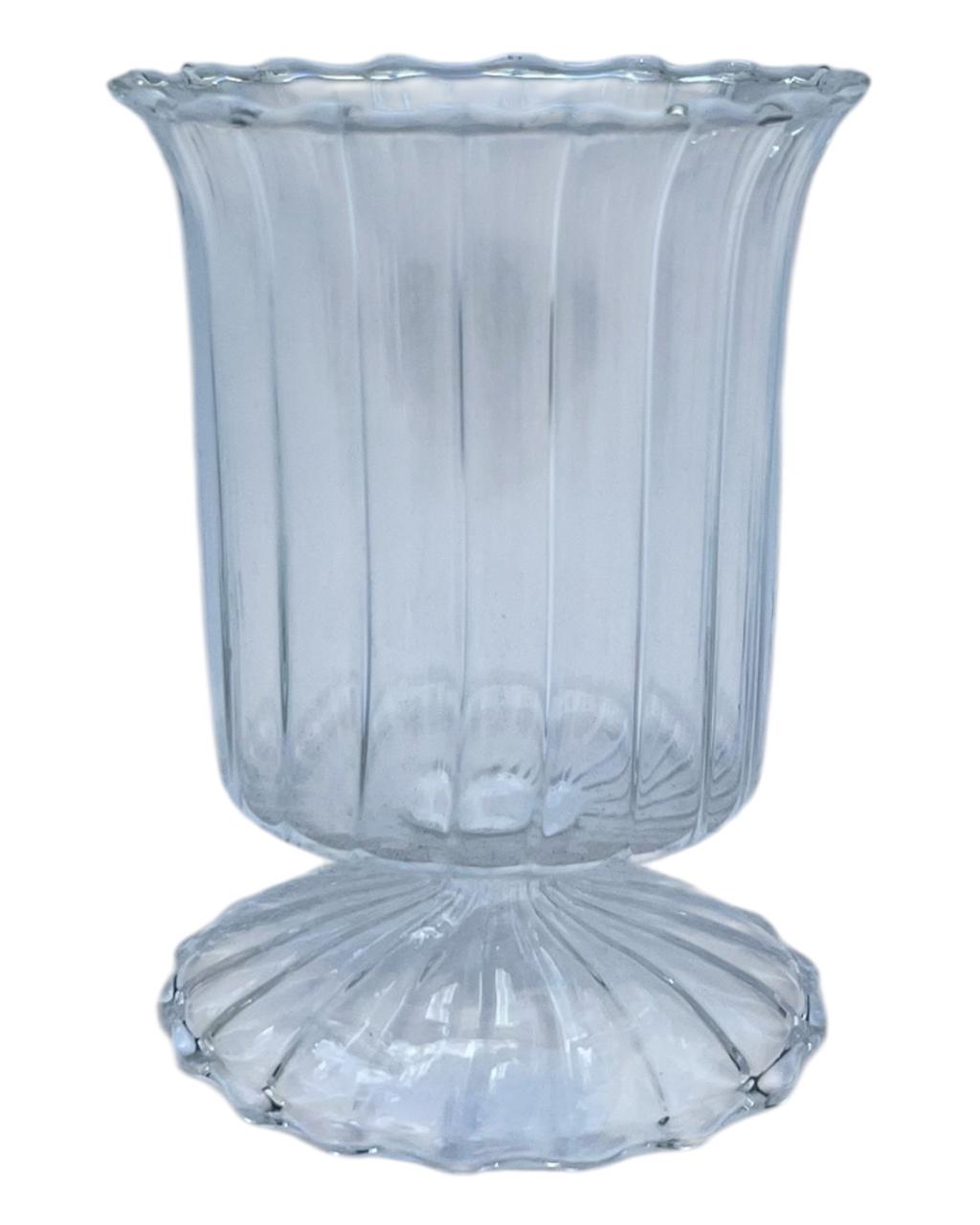 Mini Castiçal Vidro Transparente Flor