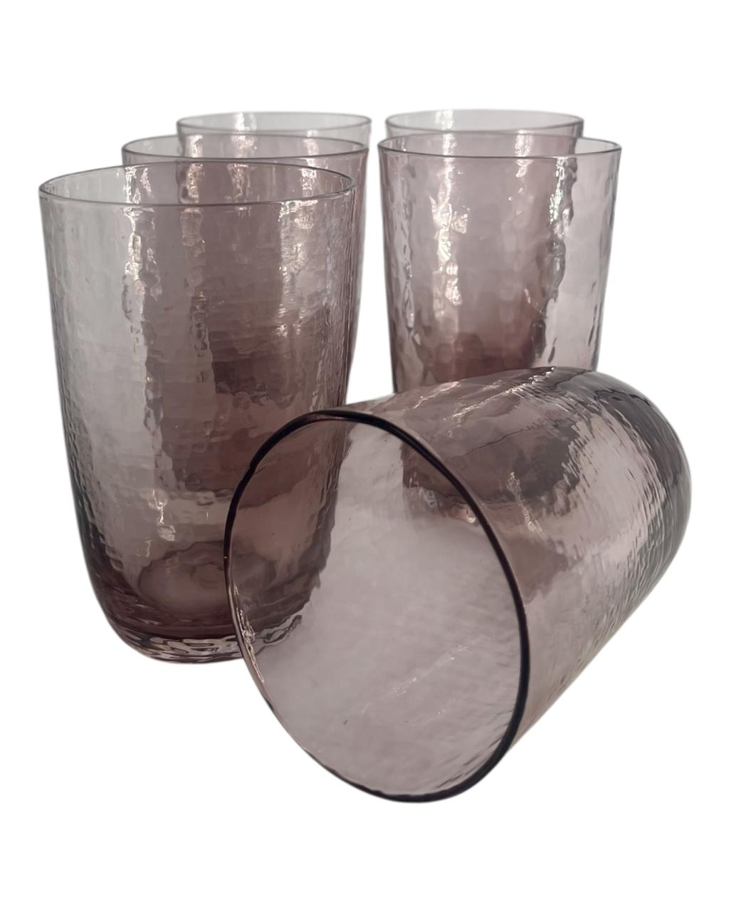 Set 6 Copos Purple Estilo Martelado