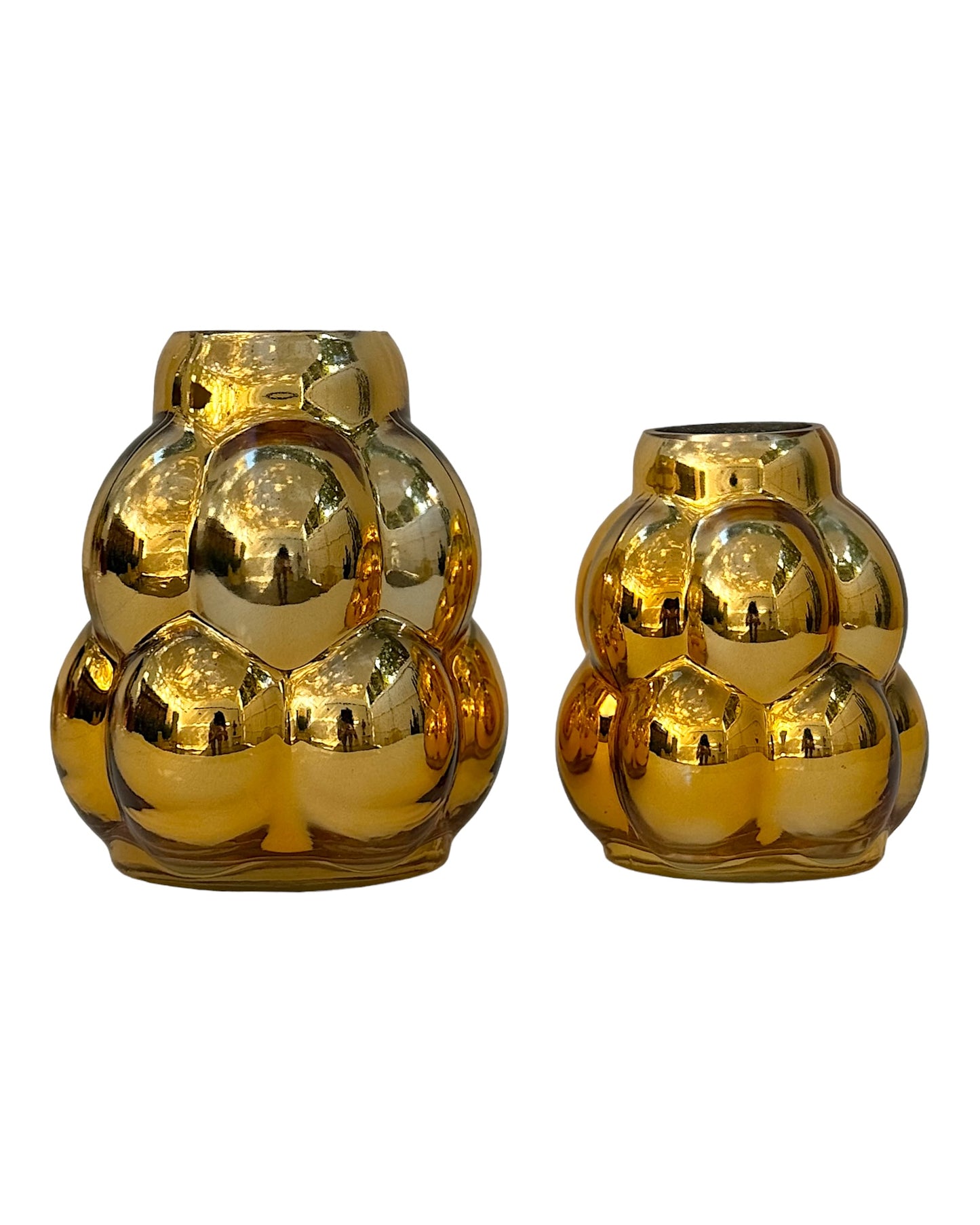 Vaso Bolhas Dourado M