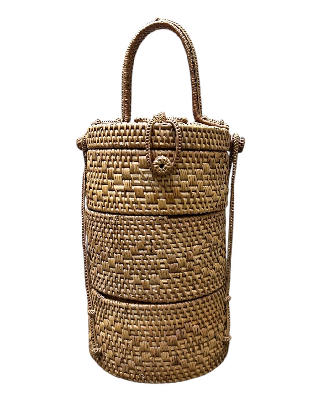 Decorativo Marmita Em Rattan