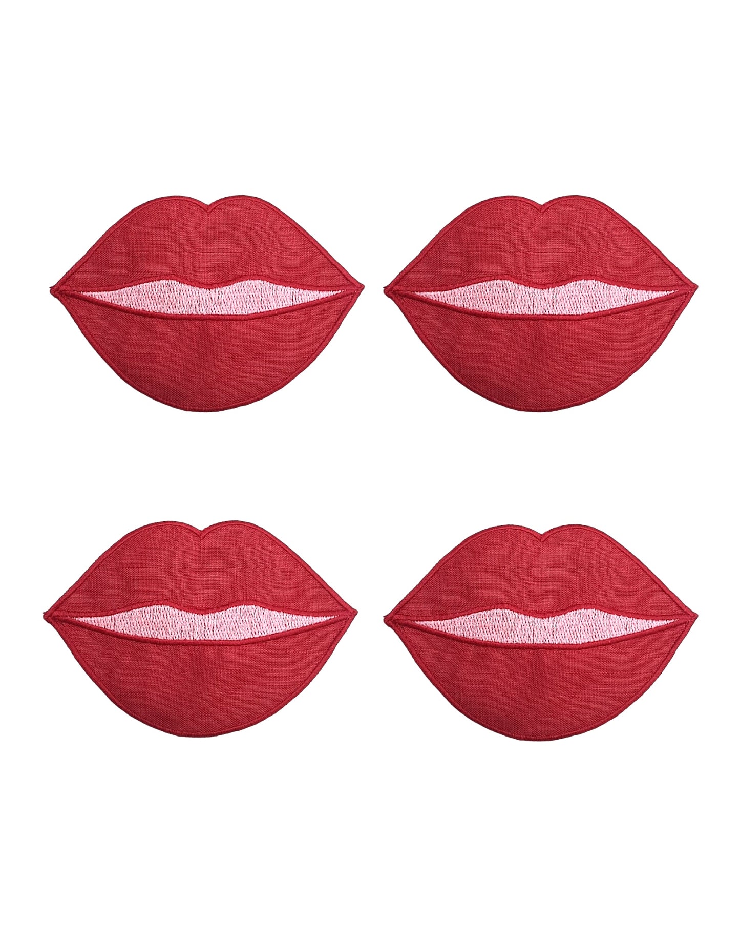 Set de 4 Porta Copos Boca Vermelha