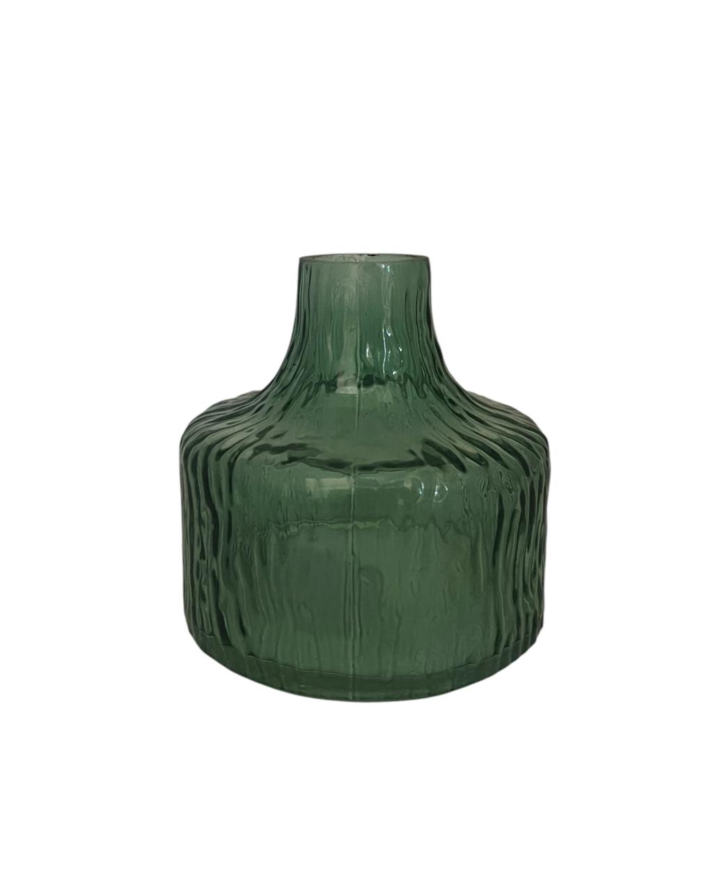 Vaso De Vidro Verde Com Textura
