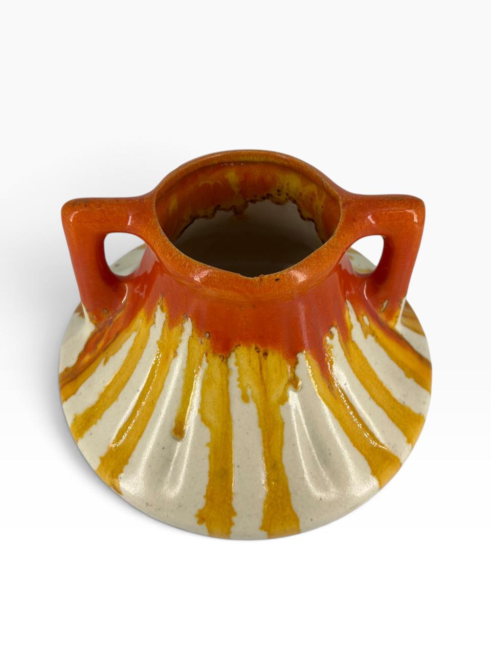 Vaso Cerâmica Vulcão Laranja