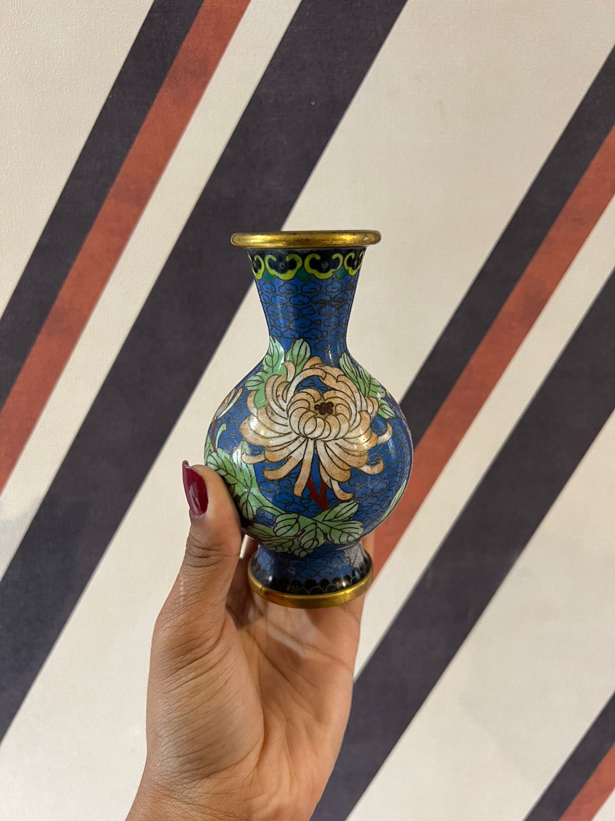 Vaso Cloisonne Azul