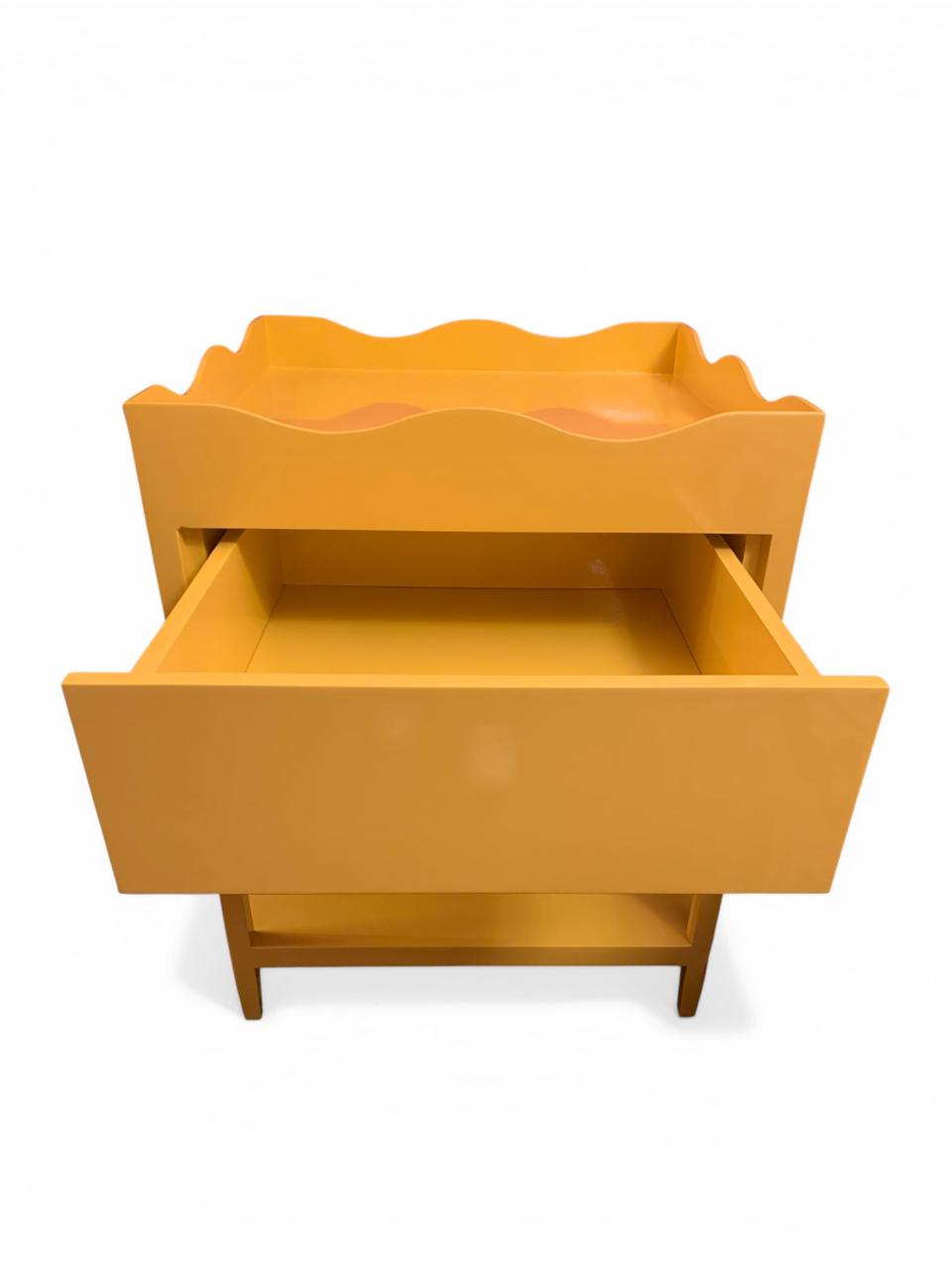 Mesa de Cabeceira Wave com Gaveta Amarela