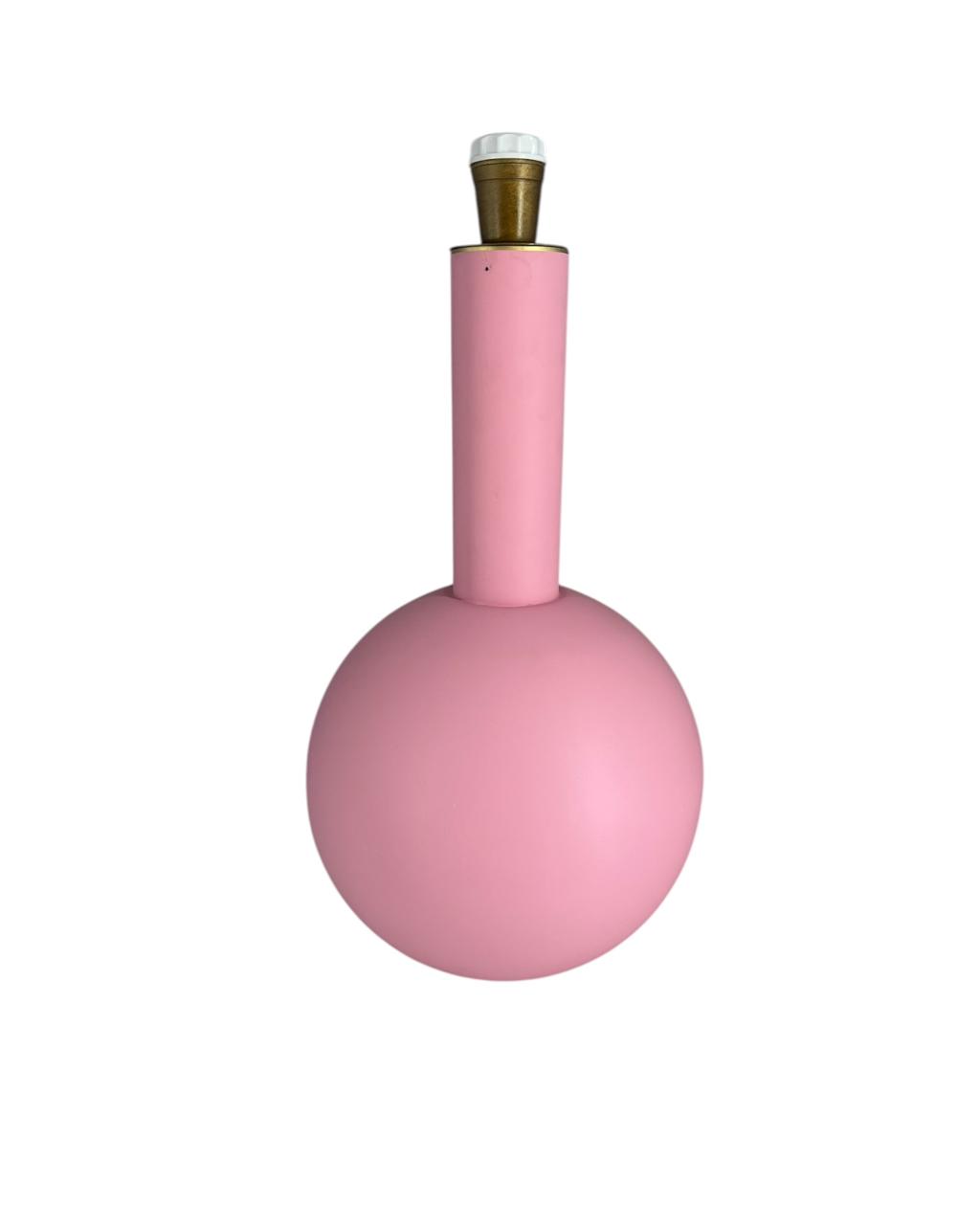 Base Abajur Metal Rosa Claro Fosco