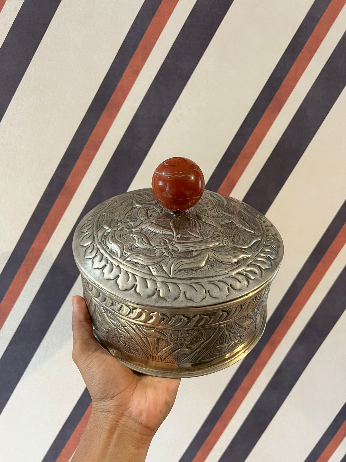 Caixa em Alpaca P Jasper Terracota