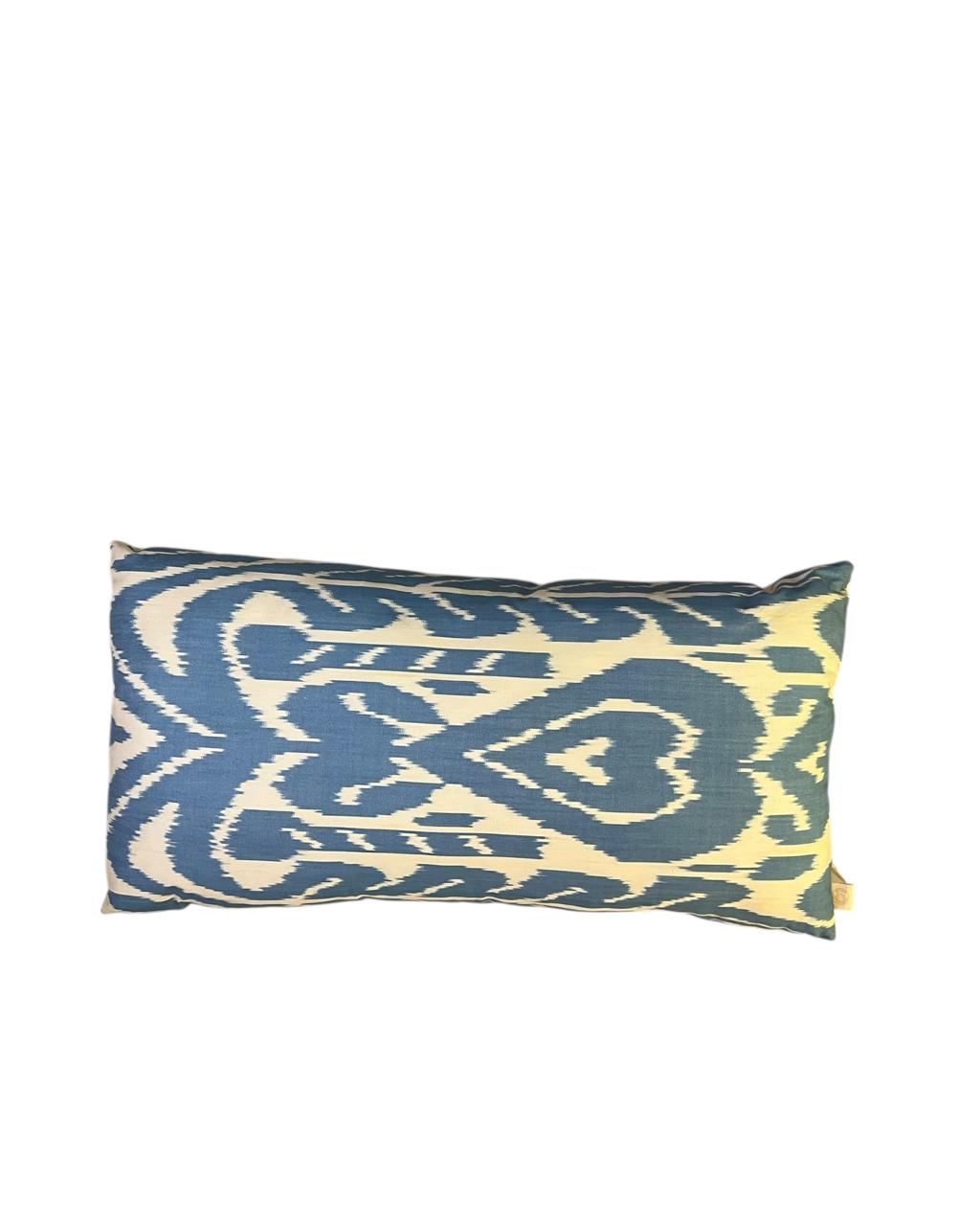 Almofada Ikat Azul e Branco 70x35