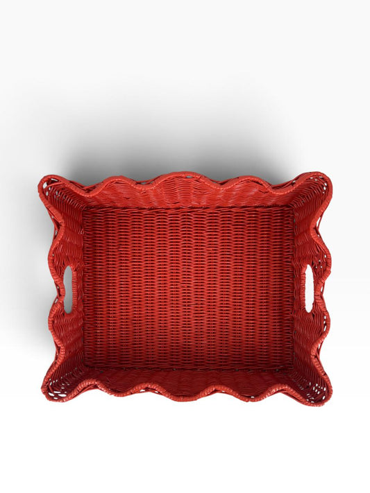 Bandeja Rattan Vermelha M