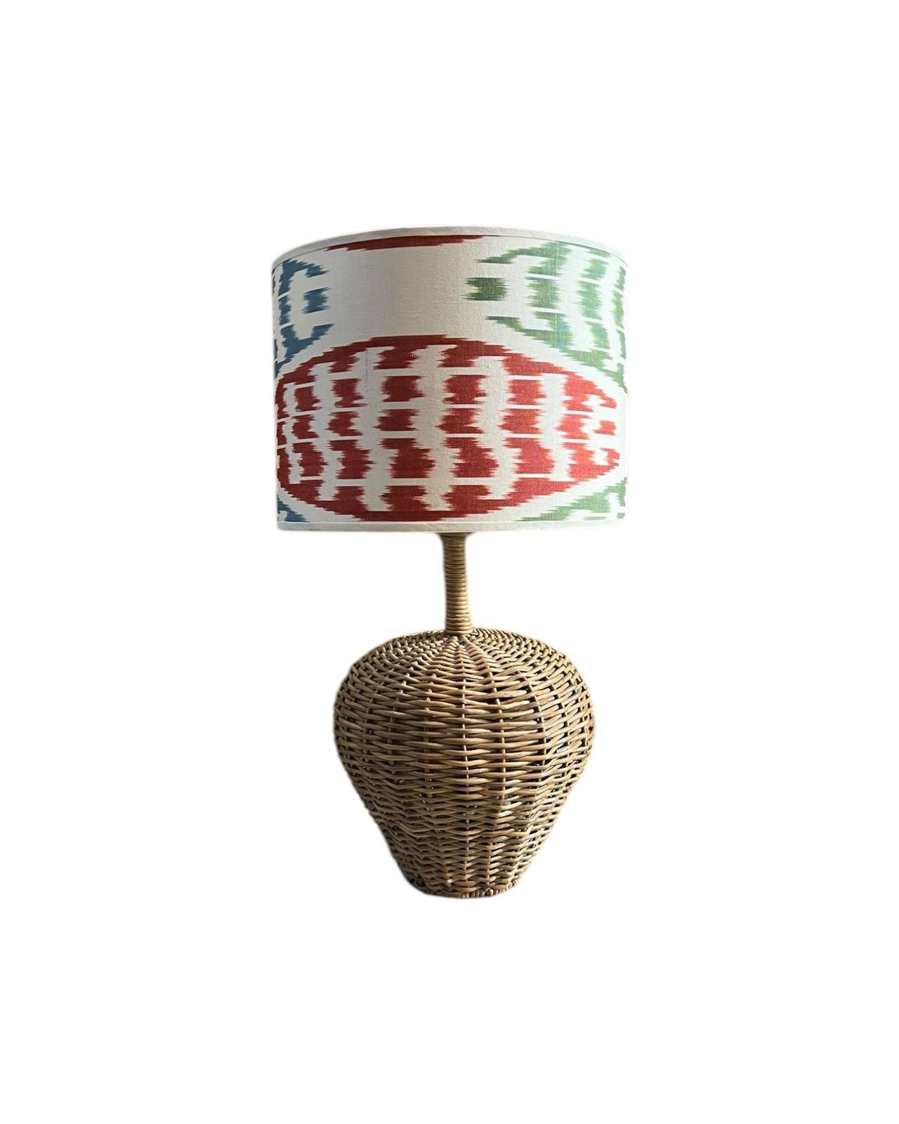 Abajur Junco Petit Cúpula Ikat Folhas
