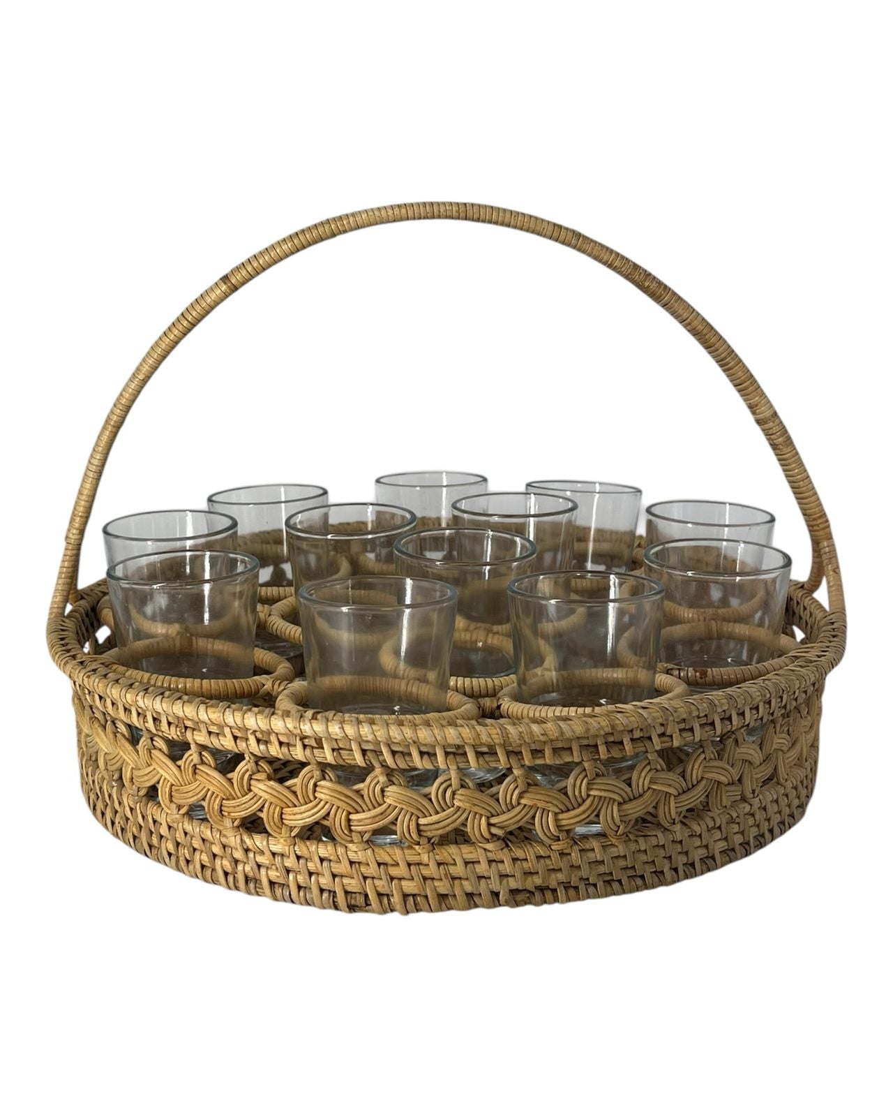 Cesta Ratan com Copos