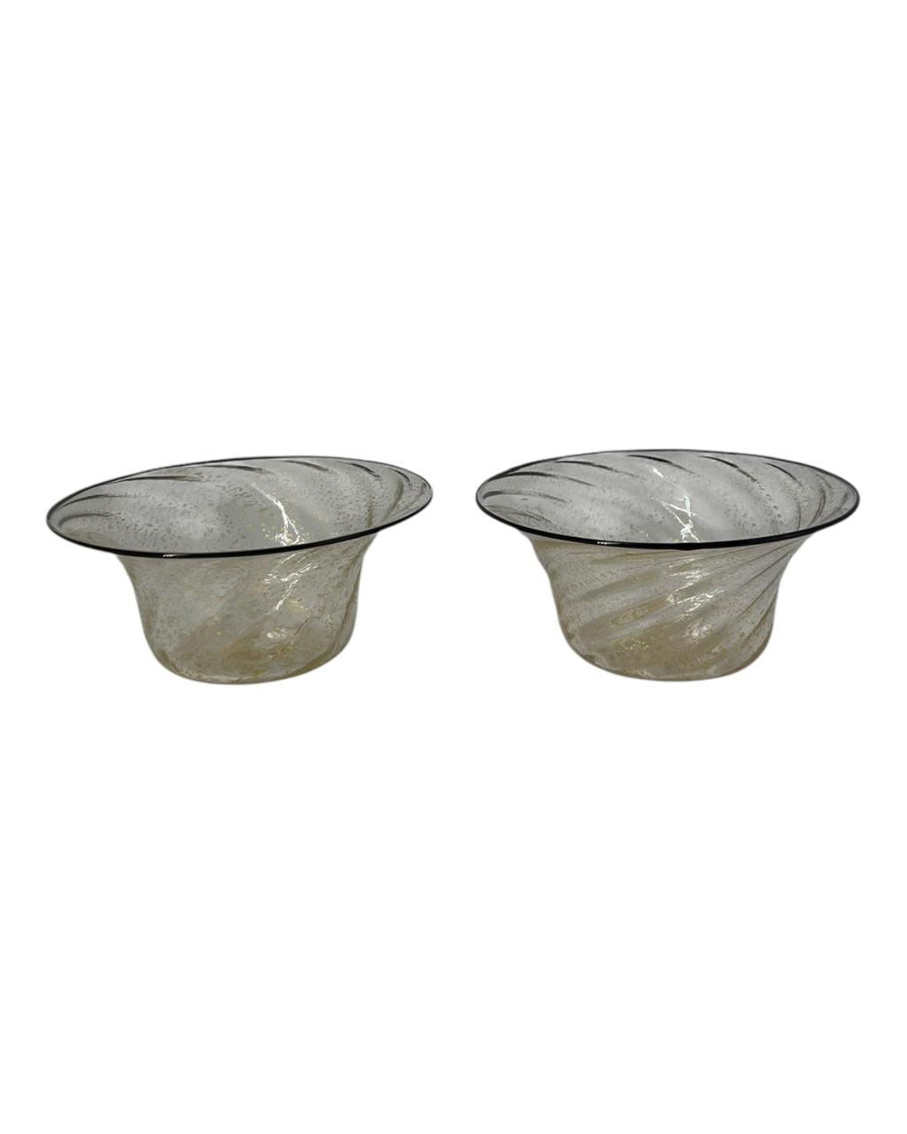 Par de Bowls Murano Ouro