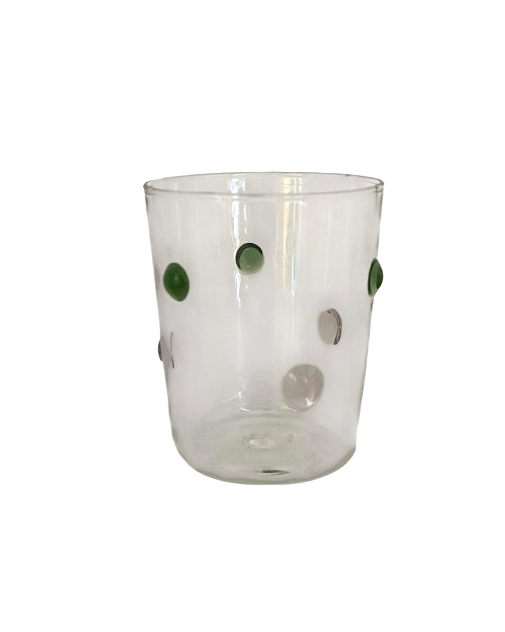 Set De 6 Copos Pois Verde Rosa