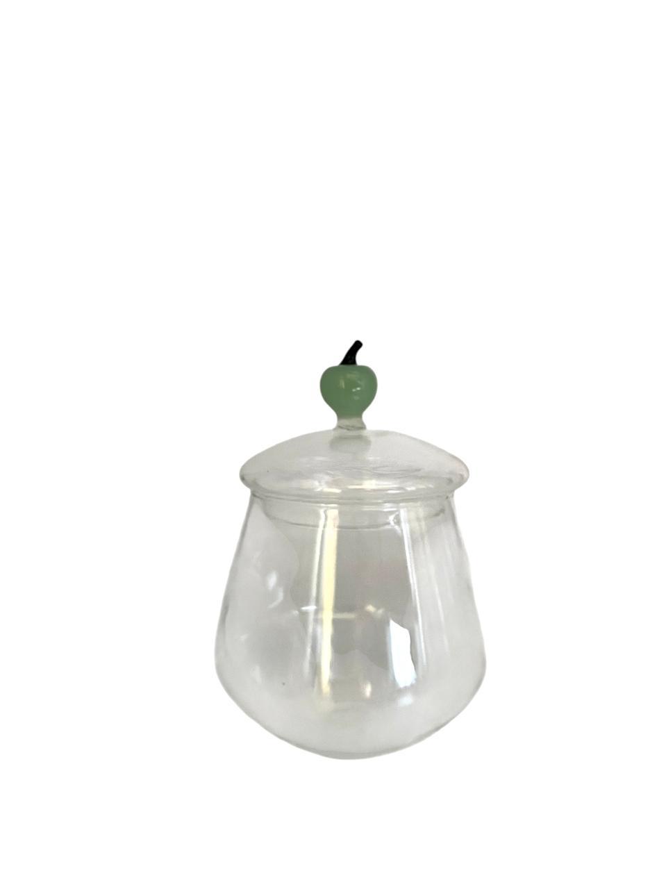 Pote De Vidro Maça Verde