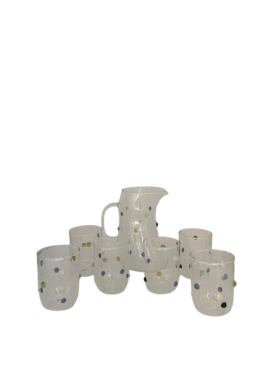 Jogo De Jarra Com 6 Copos Bolota