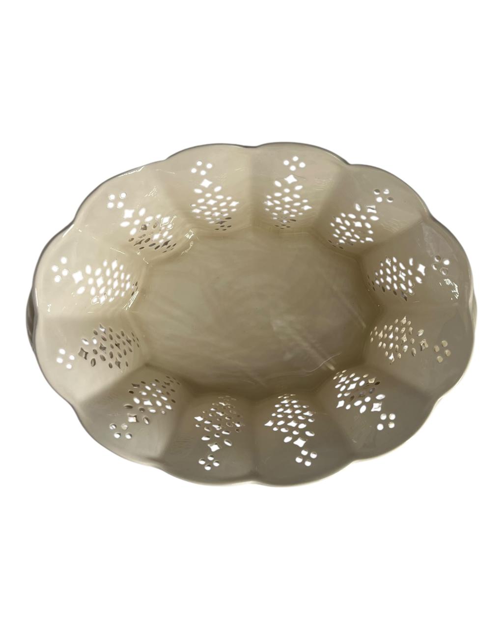 Cachepot Oval c/ Prato Royal Creamware