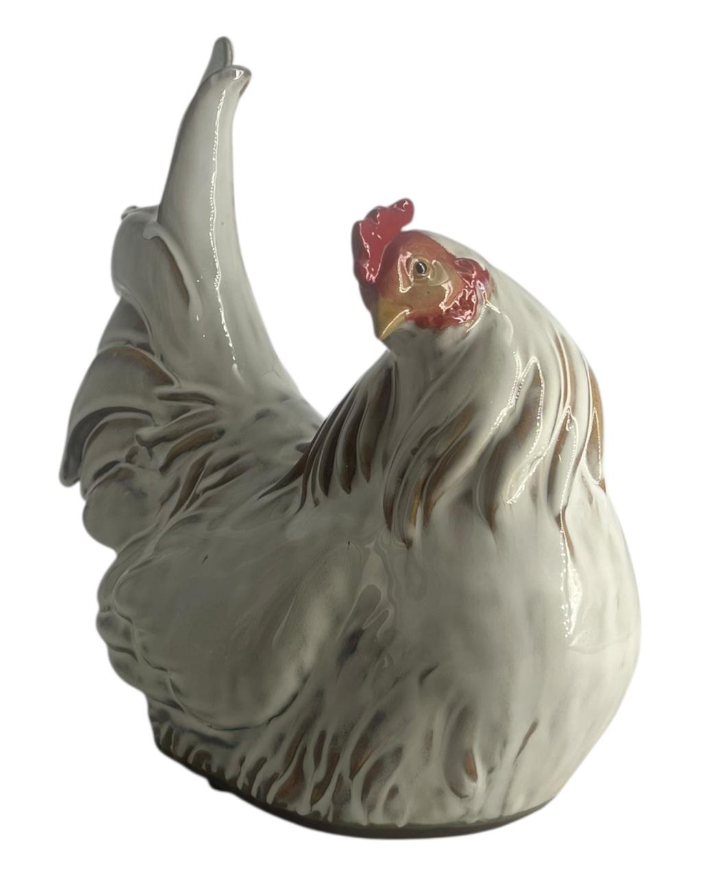 Estatueta Galinha Branca