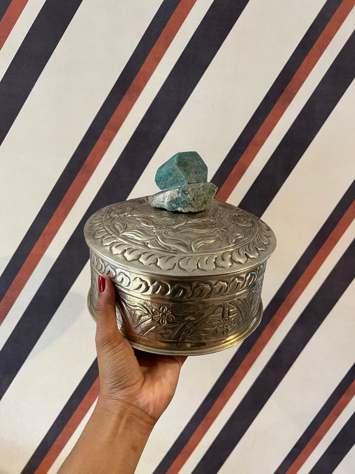 Caixa em Alpaca P Amazonita