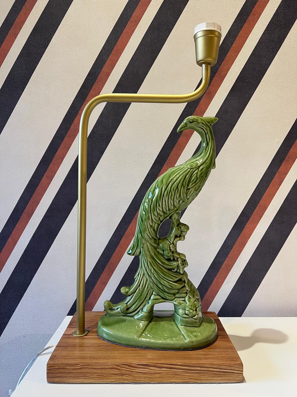 Base Abajur Pavão Verde