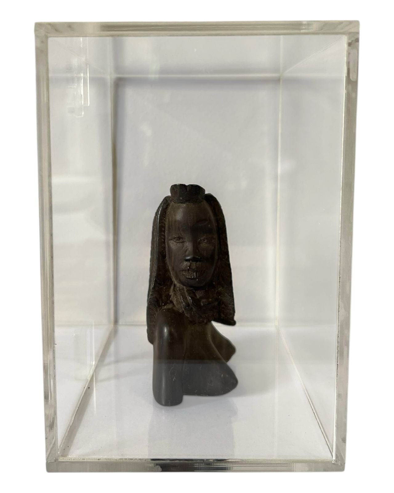 Figura Africana Dreadlock Em Caixa De Acrílico