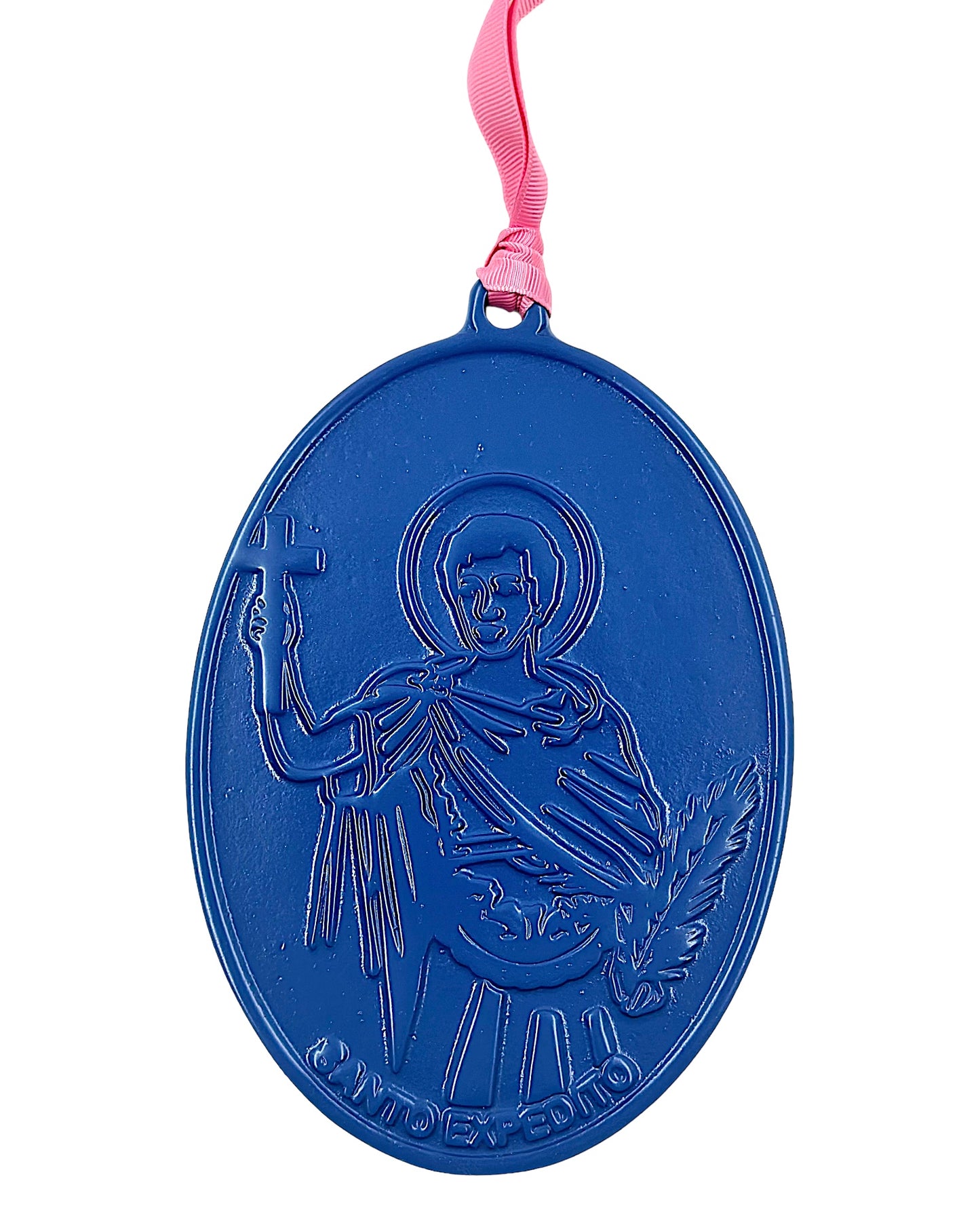 Medalha De Santo Expedito G - Azul