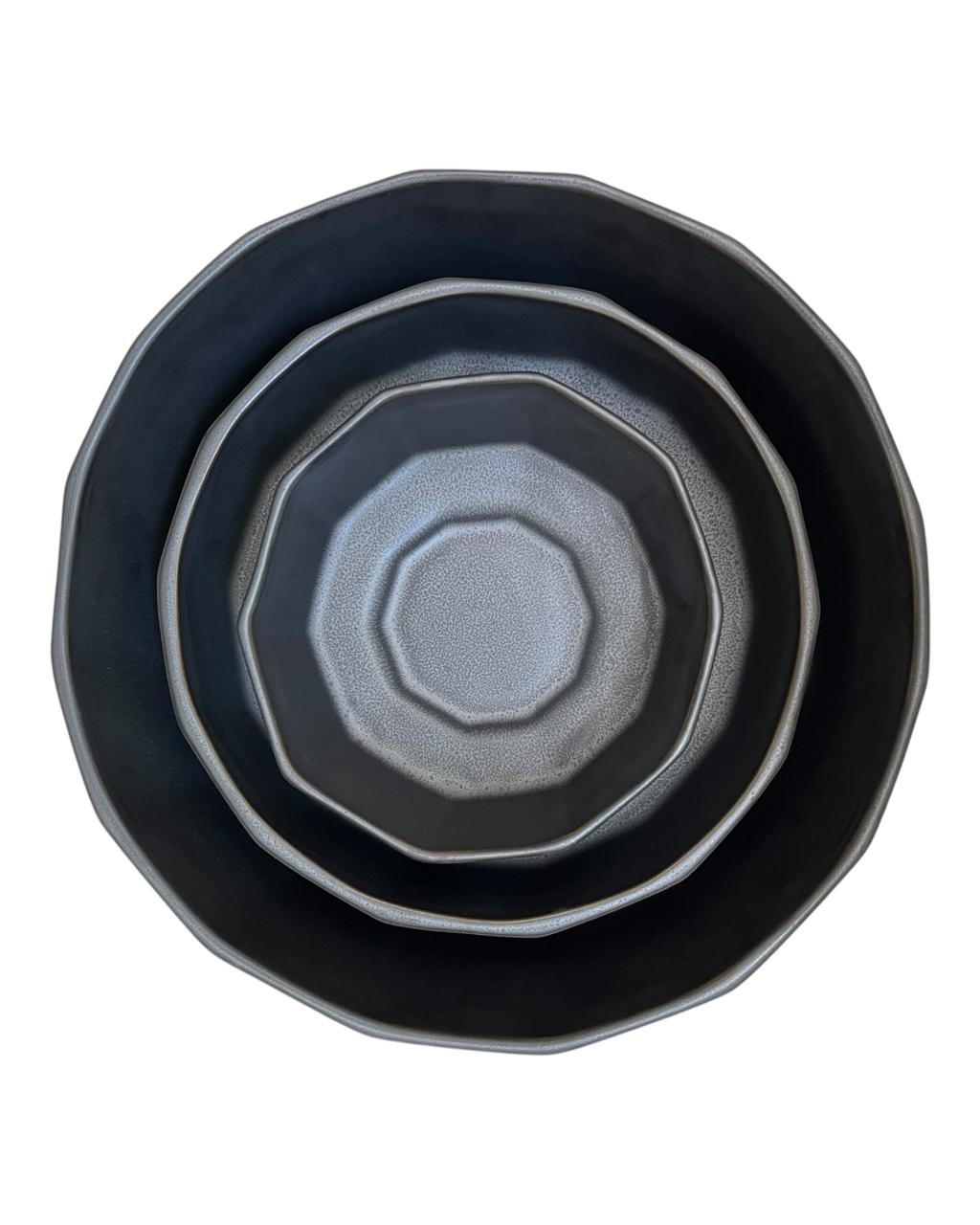 Travessa Fracetide Em Cerâmica Preto P