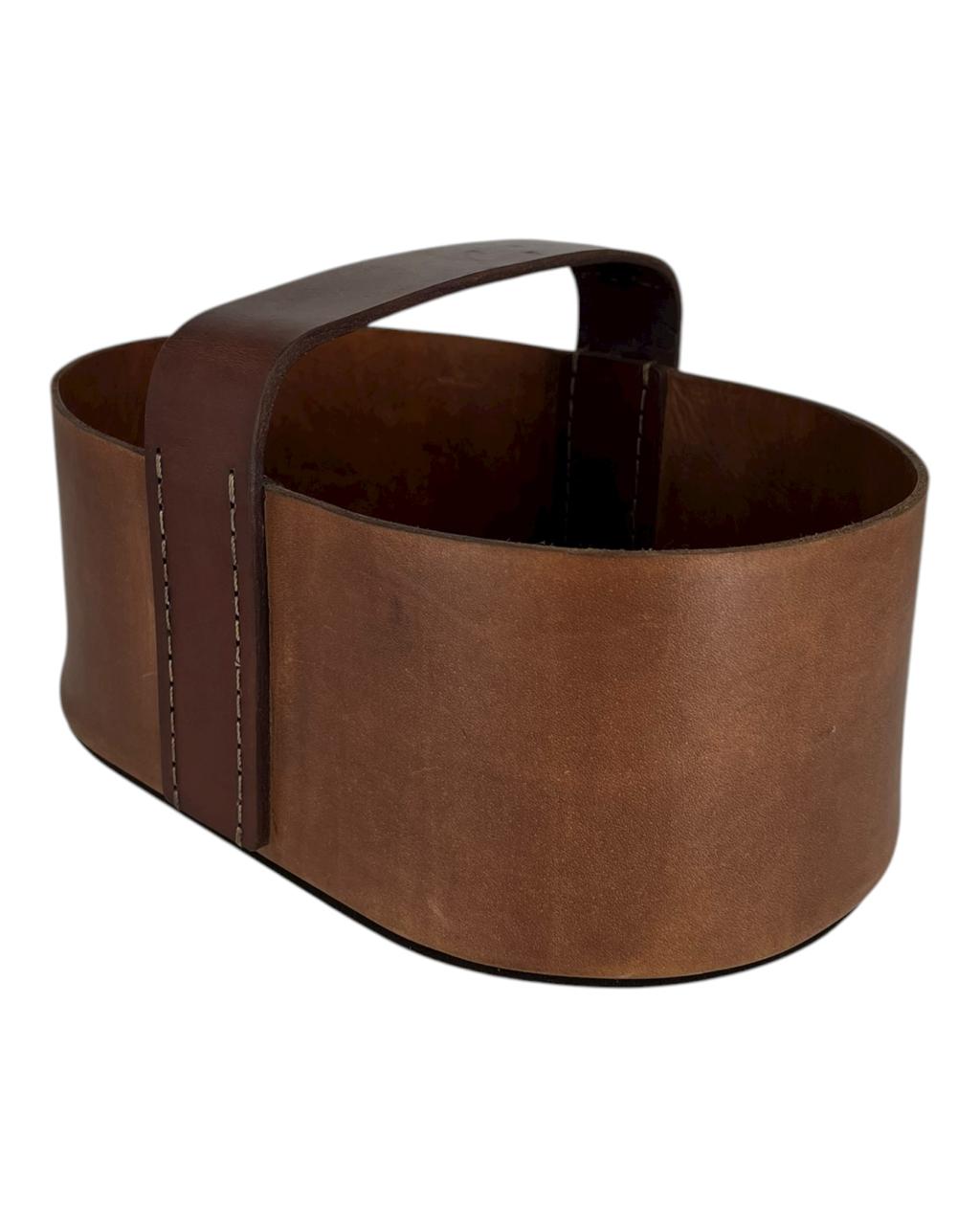 Cesto Couro com Alça G