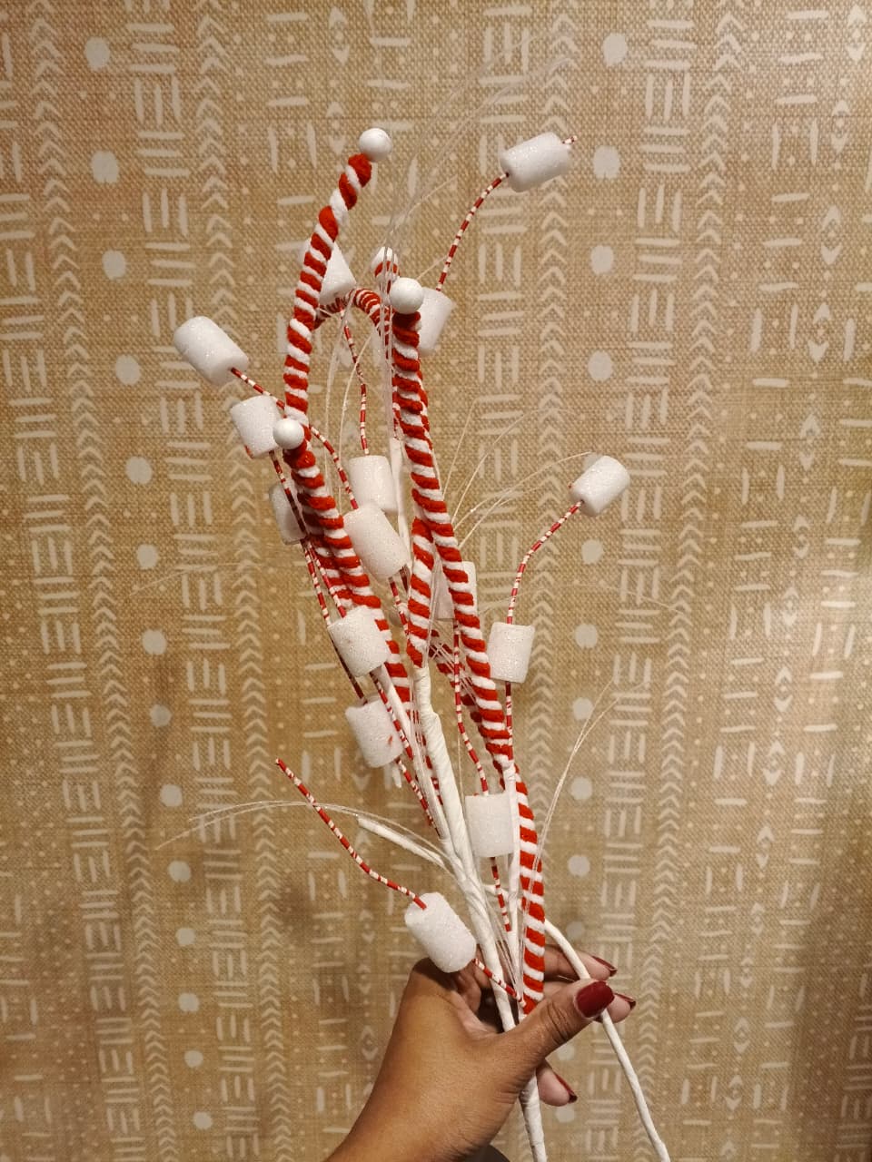 Enfeite Galho Marshmallow