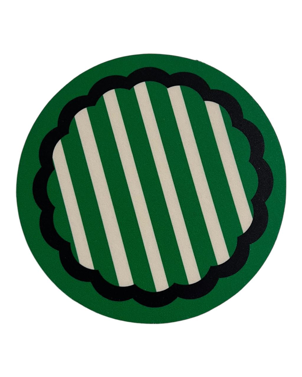 Conjunto 4 Descanso De Copos Stripes Verde