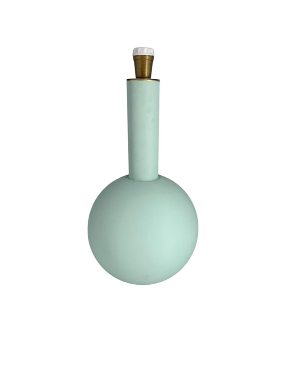 Base Abajur Metal Azul Claro Fosco