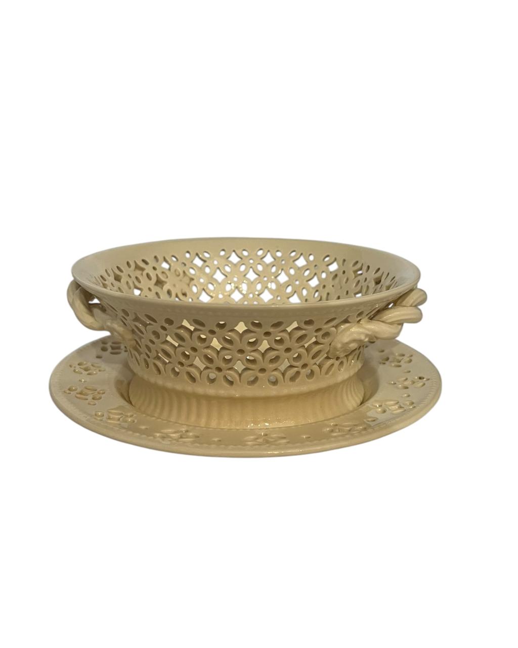 Fruteira Trança Lace c/ Prato Royal Creamware