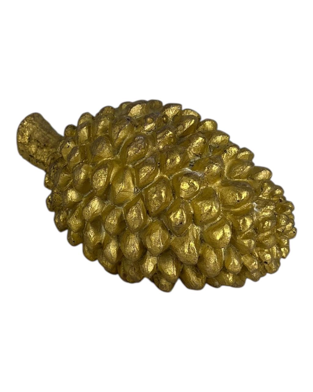 Pinha Decorativa em Resina Dourada G