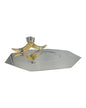 Bandeja em Metal Prateado c/ Chifre