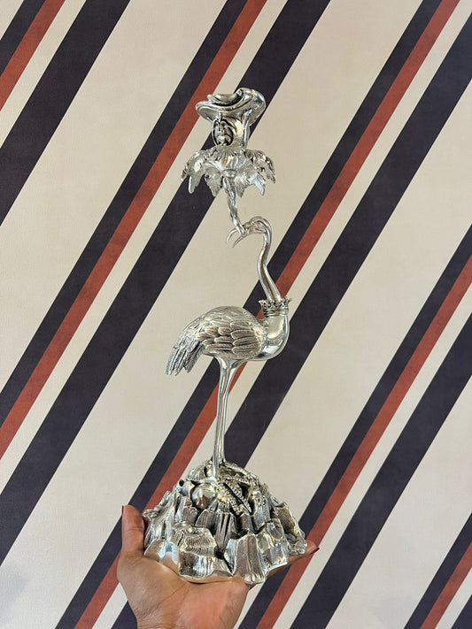 Pássaro Castiçal Prata