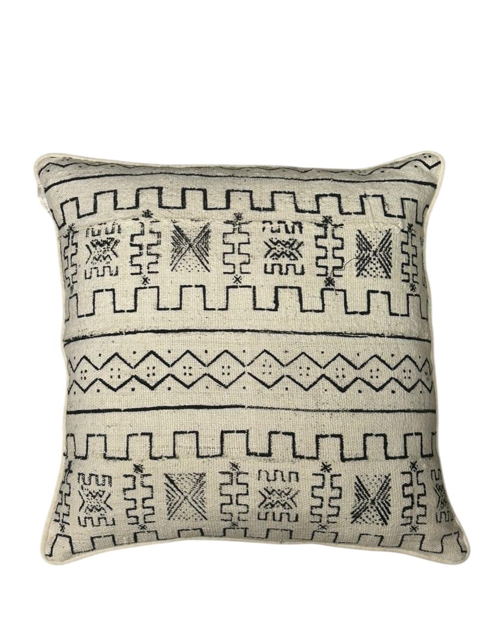 Almofada Bogolan Burkina Faso 32 Branco 50x50