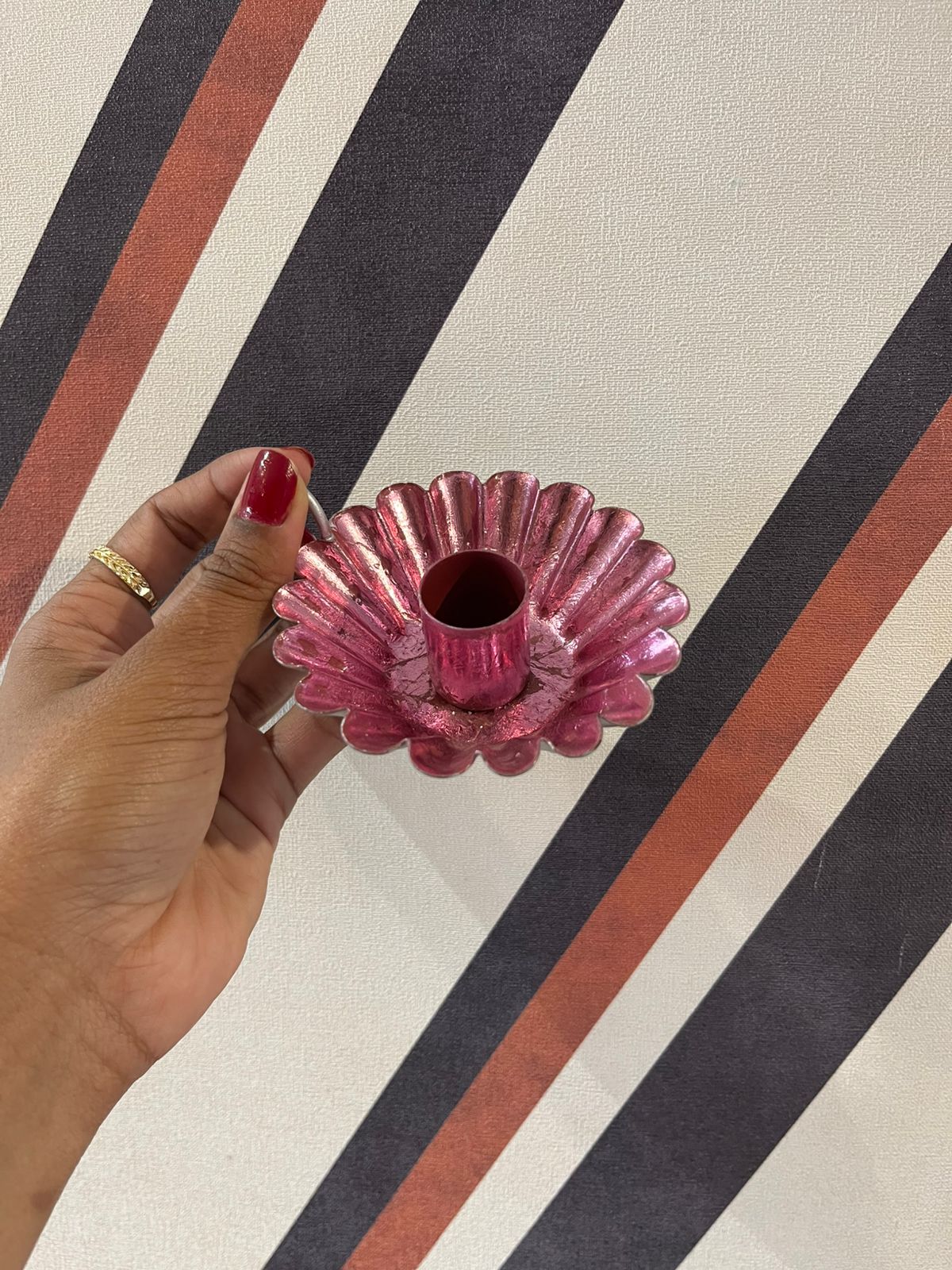 Castiçal Laminado Rosa P