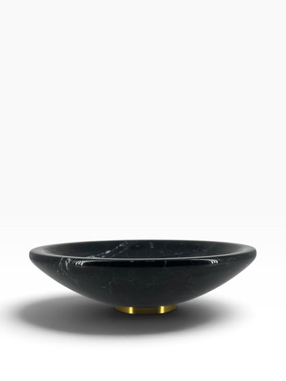 Bowl em Mármore Preto e Dourado