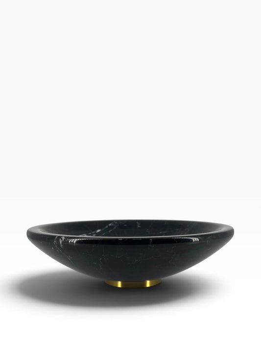 Bowl em Mármore Preto e Dourado