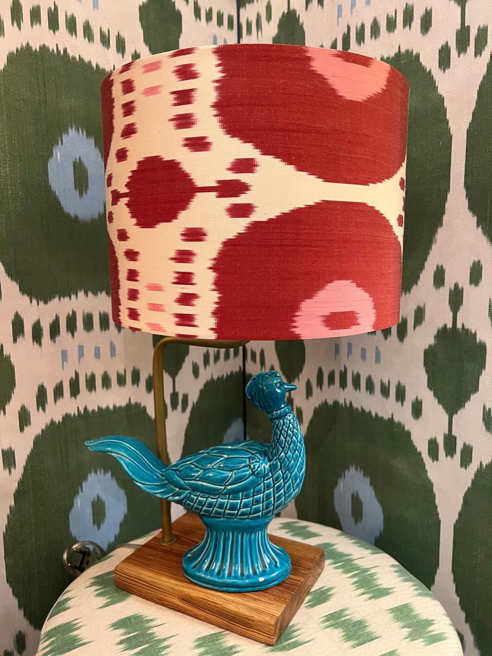 Base Abajur Faisão Azul