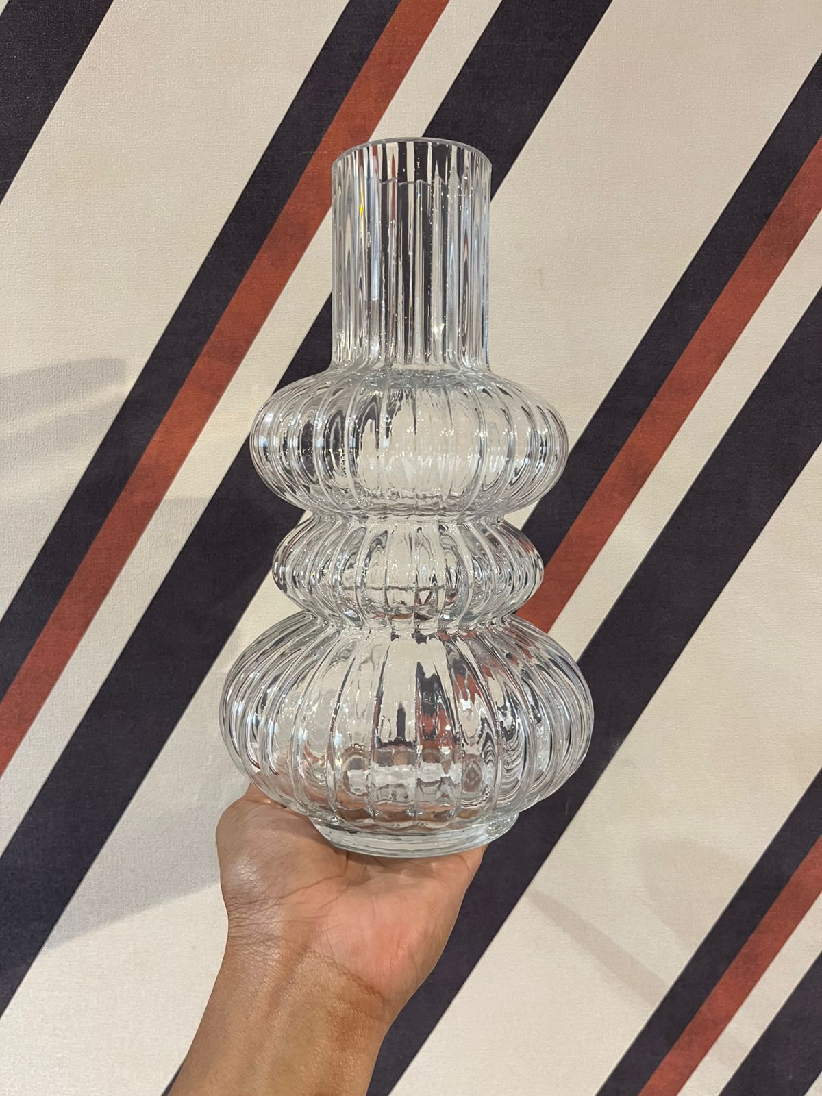 Vaso Vidro Bojudo 3 niveis transparente P