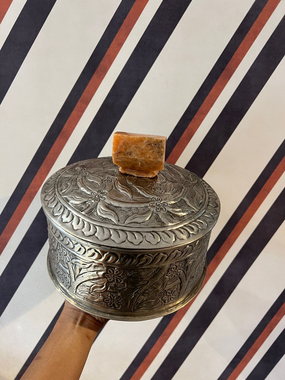 Caixa em Alpaca G Calcicita Laranja